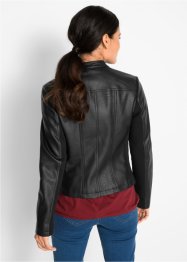 Leichte Lederimitat-Jacke mit seitlichen Stretcheinsätzen, tailliert, bpc bonprix collection