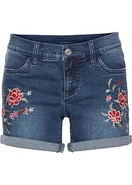 Jeans-Shorts Mid Waist, Stickerei, bonprix