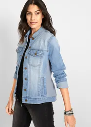 Jeansjacke mit seitlichem Rippeinsatz, bonprix