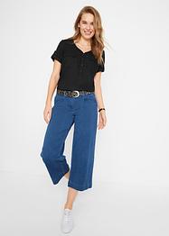 Viskose-Bluse, kurzarm, bpc bonprix collection