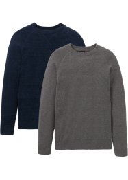 Natürlicher Pullover (2er Pack) aus Baumwolle, bpc bonprix collection