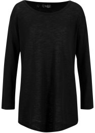 Leicht transparenter Baumwoll-Pullover mit Seitenschlitzen, bpc bonprix collection