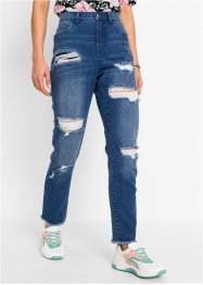 Mom-Jeans mit Destroy-Effekten aus Bio- Baumwolle, RAINBOW