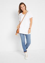 Basic Long-Shirt mit V-Ausschnitt und Kurzarm, 2er Pack, bpc bonprix collection