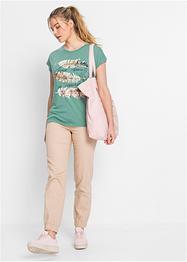 T-Shirt mit Glitzerdruck, RAINBOW