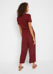 Jersey-Jumpsuit mit V-Ausschnitt, kurzarm, bpc bonprix collection
