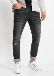 Slim Fit Stretch-Jeans m. leichten Destroy-Effekten, Tapered, RAINBOW