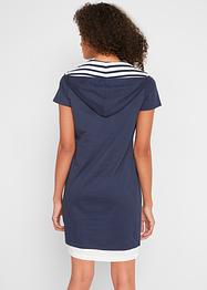 Shirtkleid, Kurzarm, Kapuze, Doppeloptik, John Baner JEANSWEAR