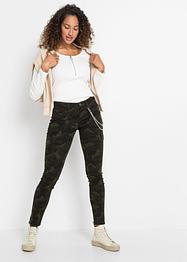 Cargo-Skinny-Hose mit Camouflage Druck, RAINBOW