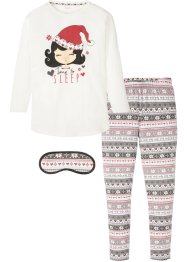 Pyjama mit Schlafmaske aus Bio-Baumwolle, bpc bonprix collection