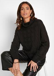 Rollkragenpullover mit Zopfmuster, bpc selection