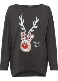 Off-Shoulder-Shirt mit Weihnachtsmotiv, BODYFLIRT