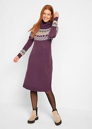 Strickkleid mit Norwegermuster und weitem Rollkragen, bpc bonprix collection