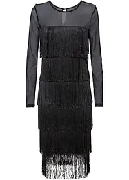 Midikleid aus luftigem Mesh mit Fransen, bonprix