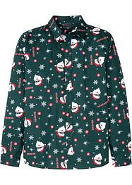 Langarmhemd mit Weihnachts-Druck, Slim Fit, RAINBOW