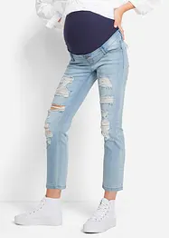 Verkürzte Umstandsjeans mit Destroy-Effekten, bonprix