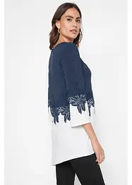 Longshirt mit asymmetrischem Schnitt und Spitze, bonprix