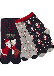 Weihnachtssocken (3er Pack) mit Bio-Baumwolle, bpc bonprix collection