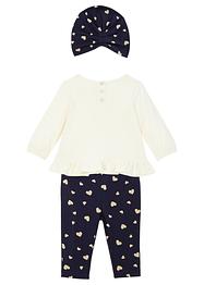 Baby Shirt+ Leggings+ Mütze (3-tlg.Set) Bio-Baumwolle, bpc bonprix collection