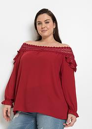 Carmenbluse mit Spitze, BODYFLIRT
