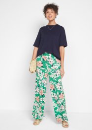 Jersey-Hose mit Blumendruck, weit geschnitten, bpc bonprix collection