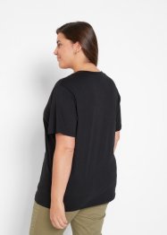 Weites Long-Shirt mit V-Ausschnitt, Kurzarm (5er Pack), bpc bonprix collection
