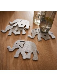 Untersetzer in Elefanten-Form (4er Pack), bpc living bonprix collection