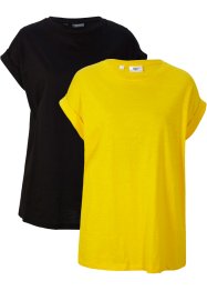 Longshirt mit umgeschlagenem Ärmel (2er Pack), bpc bonprix collection