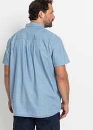 Kurzarm-Jeanshemd in Bio Baumwolle, Loose Fit, RAINBOW