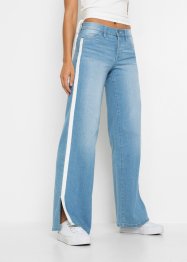 Weite Jeans mit Schlitz und Streifendetail, RAINBOW
