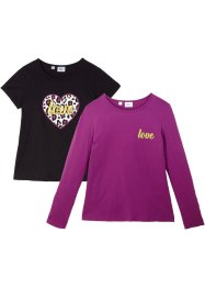 Mädchen Langarmshirt + T-Shirt (2er Pack), bpc bonprix collection