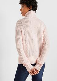 Wollpullover mit Good Cashmere Standard®-Anteil und Zopfmuster, bpc selection premium