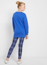 Mädchen Long-Sweatshirt + Karo-Leggings (2tlg. Set), bpc bonprix collection