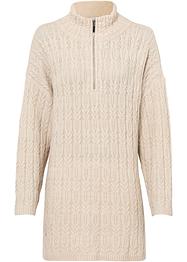 Langer Pullover mit Zopfmuster, RAINBOW