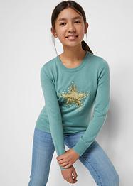 Mädchen Strickpullover mit Pailletten, bpc bonprix collection