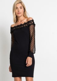 Off-Shoulder-Kleid mit Mesh-Armen, BODYFLIRT boutique