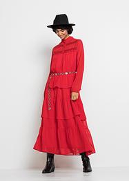 Langes Chiffonkleid mit Volants, RAINBOW