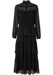Langes Chiffonkleid mit Volants, RAINBOW