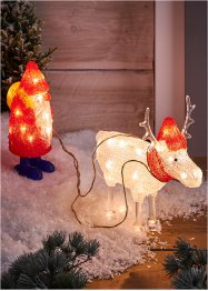 LED-Deko-Figur Weihnachtsmann mit Rentier, bpc living bonprix collection