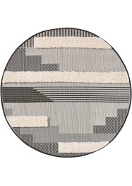 Runder In- und Outdoor Hochflor Teppich mit plastischen Streifen, bpc living bonprix collection
