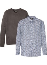 Pullover mit Rundhals und Hemd (2-tlg.Set), bpc selection