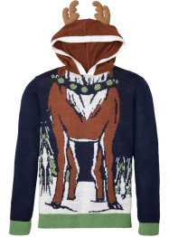 Kapuzen-Pullover mit Weihnachtsmotiv aus recyceltem Polyester, RAINBOW