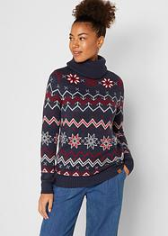 Rollkragenpullover mit Norwegermuster, John Baner JEANSWEAR