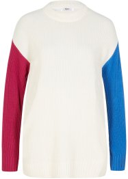 Pullover mit kleinem Stehkragen und Ärmeln in Kontrastfarben, bpc bonprix collection