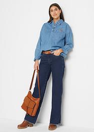 Straight Fit Stretch-Jeans mit Schlitz, John Baner JEANSWEAR