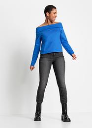 Sweatshirt mit Carmen Ausschnitt aus Bio-Baumwolle, RAINBOW