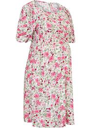 Nachhaltiges Umstands-Kleid mit gerafften Ärmeln und Stillfunktion, bpc bonprix collection