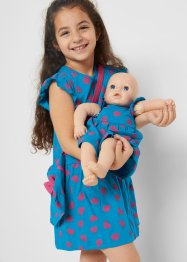 Mädchen Jerseykleid + Tasche + Puppenkleid (3-tlg. Set) aus Bio-Baumwolle, bpc bonprix collection