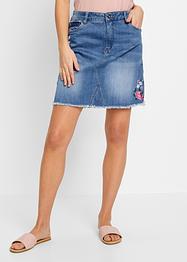 Jeansrock mit Stickerei, BODYFLIRT