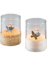 Teelichthalter mit Schmetterlingen (2er Pack), bpc living bonprix collection